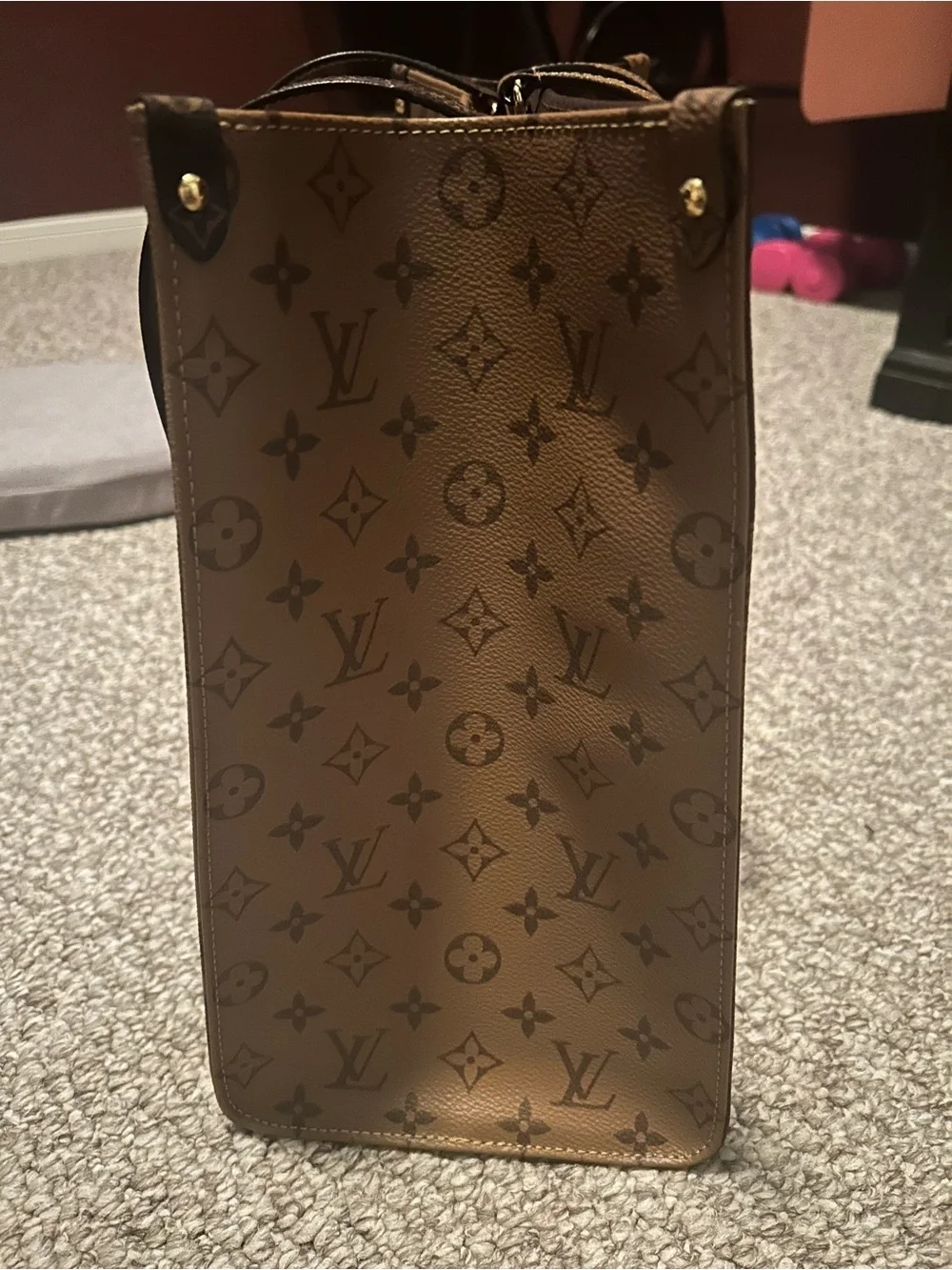 Louis Vuitton Reverse Monogram Large Print OnTheGo tote.Original Monogram straps